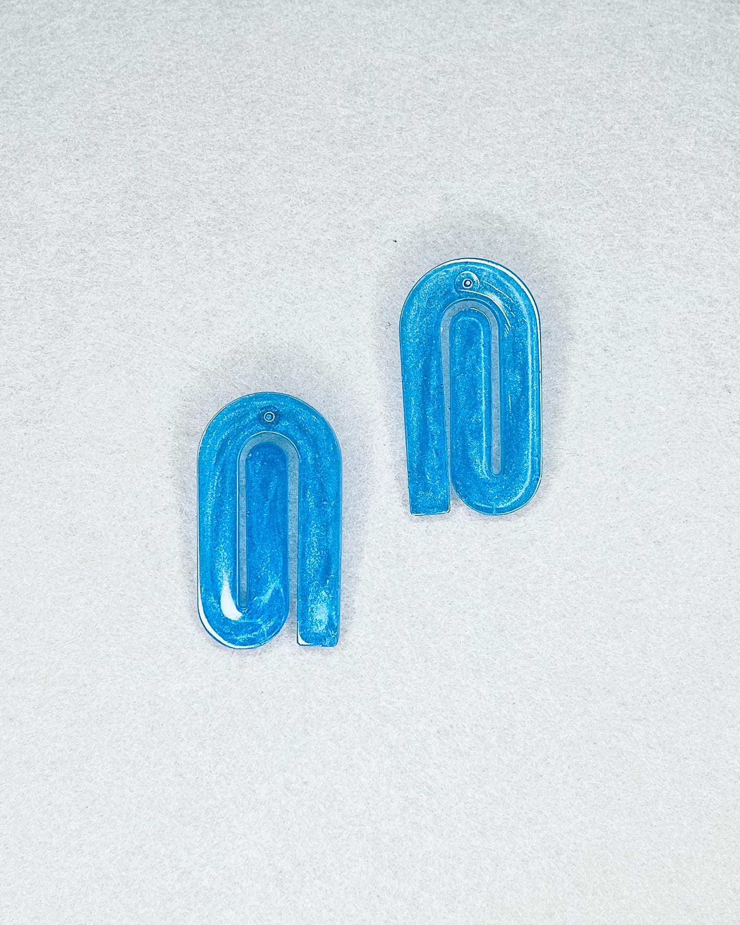Aqua Blue Spiral Earrings