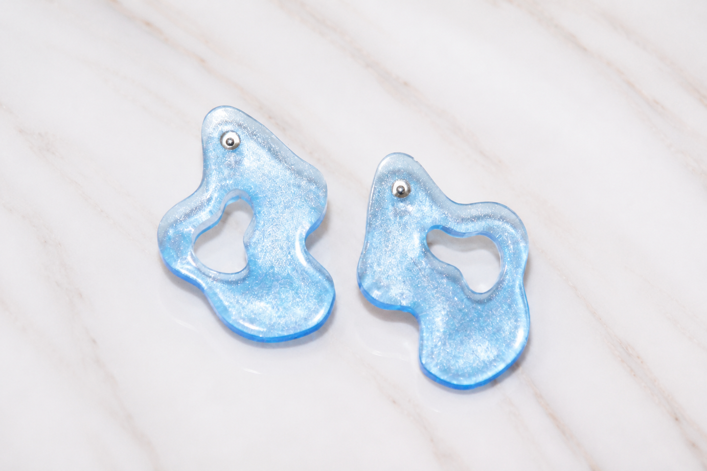 Aqua Blue Puddle Earrings