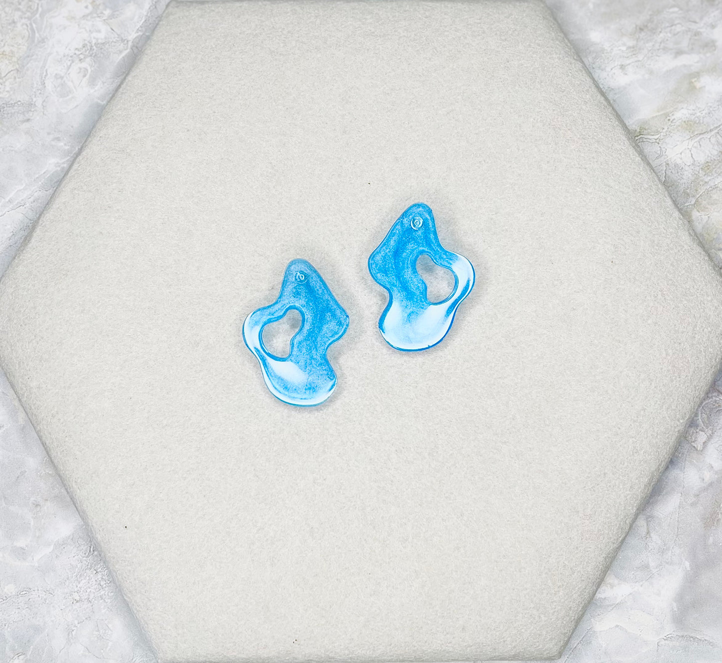 Aqua Blue Puddle Earrings