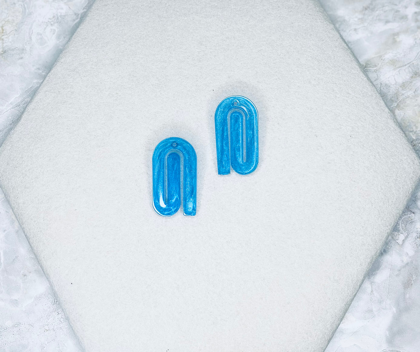 Aqua Blue Spiral Earrings