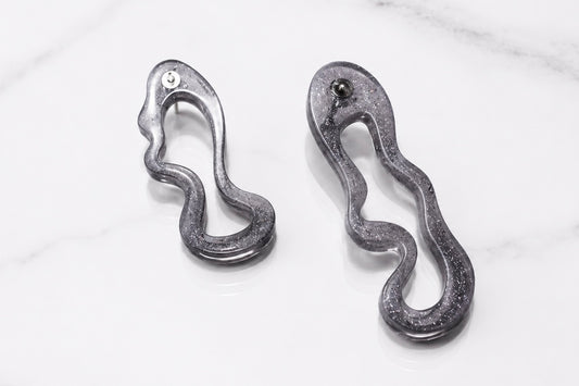 Black Wavy Earrings
