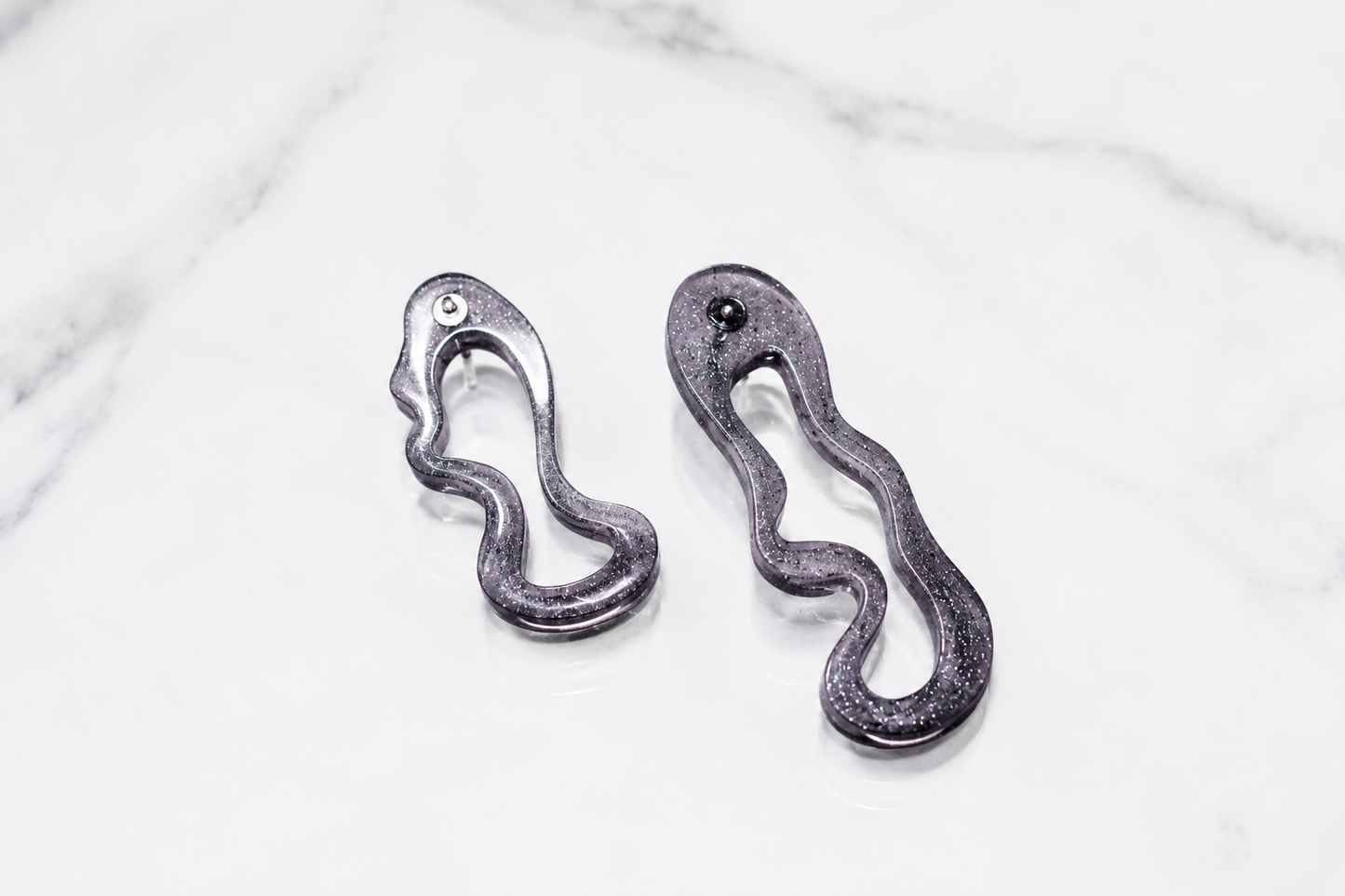 Black Wavy Earrings