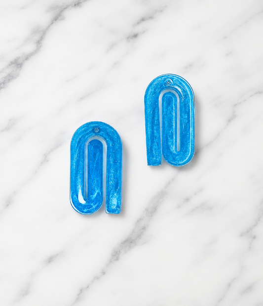 Aqua Blue Spiral Earrings