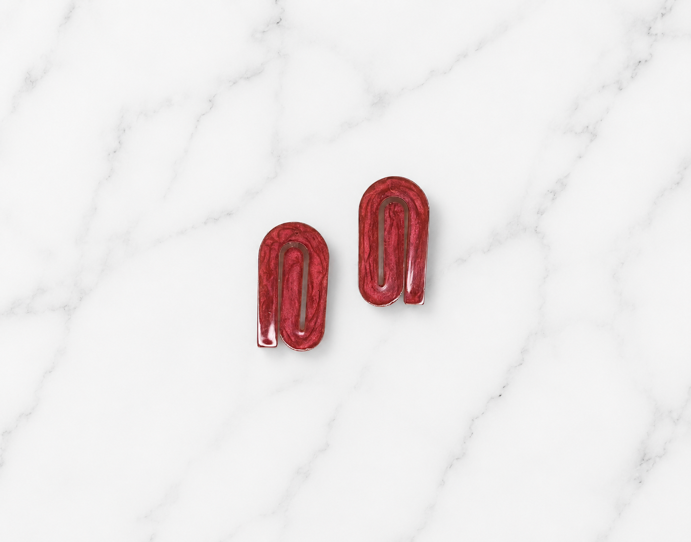 Red Spiral Earrings