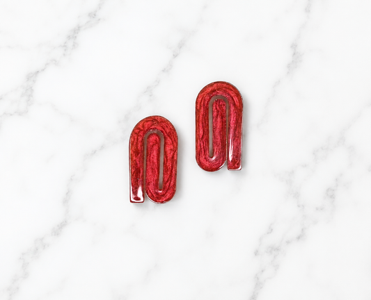 Red Spiral Earrings