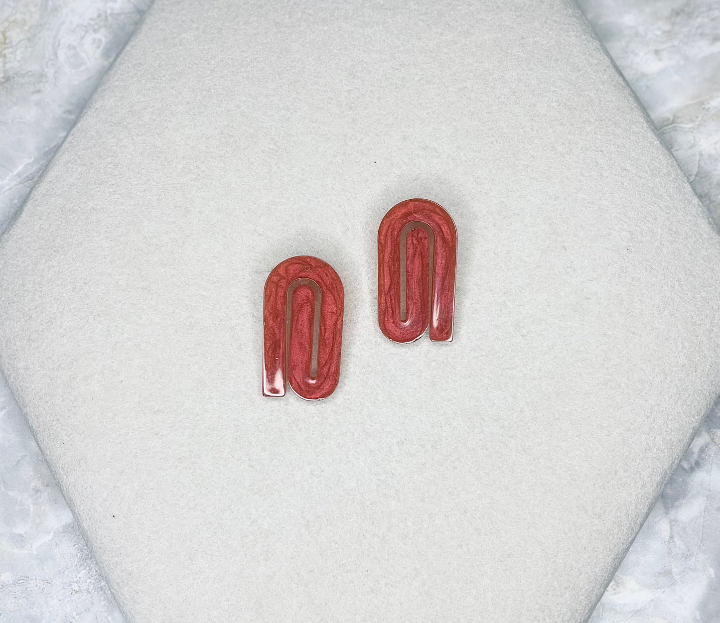 Red Spiral Earrings