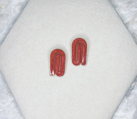 Red Spiral Earrings