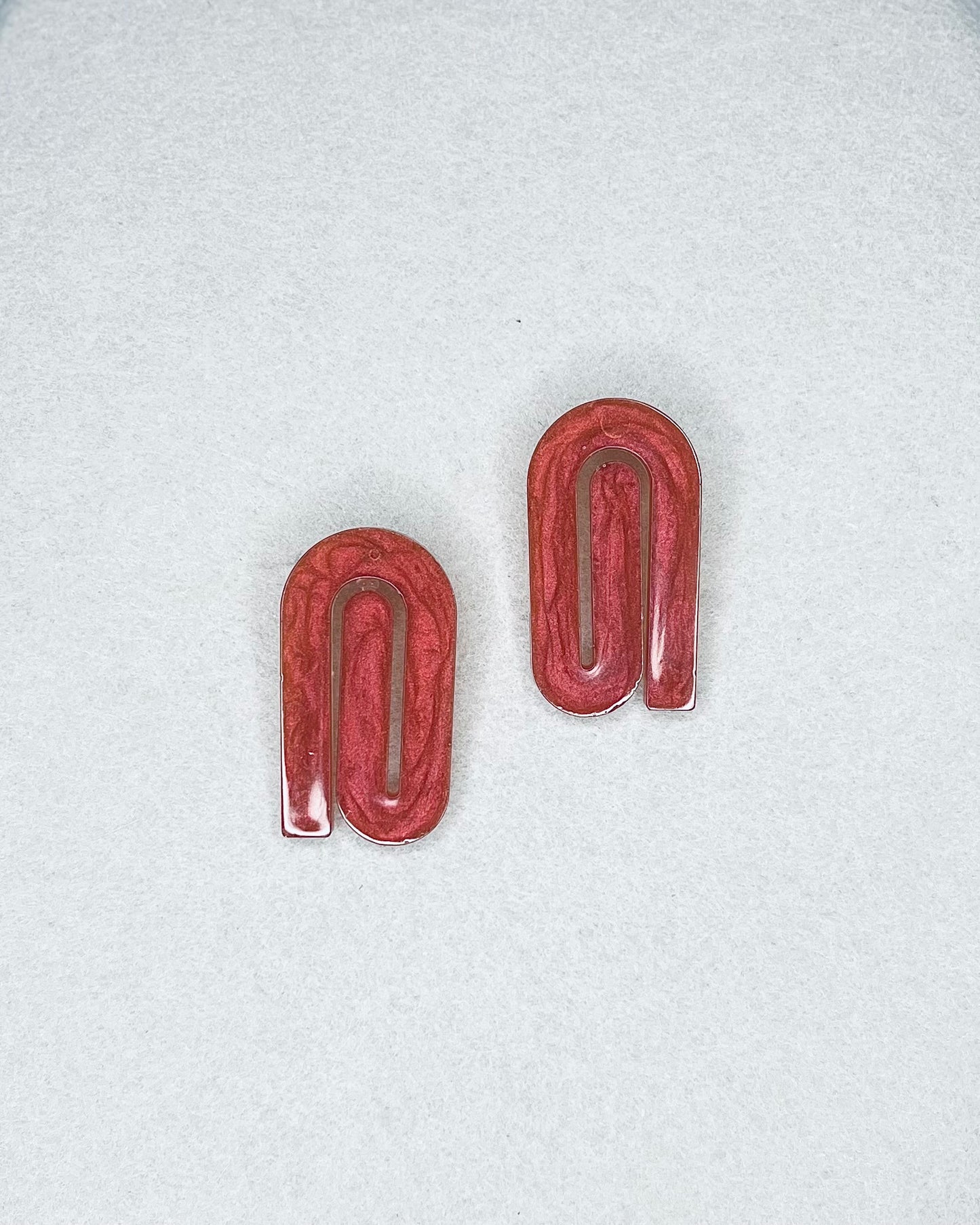 Red Spiral Earrings